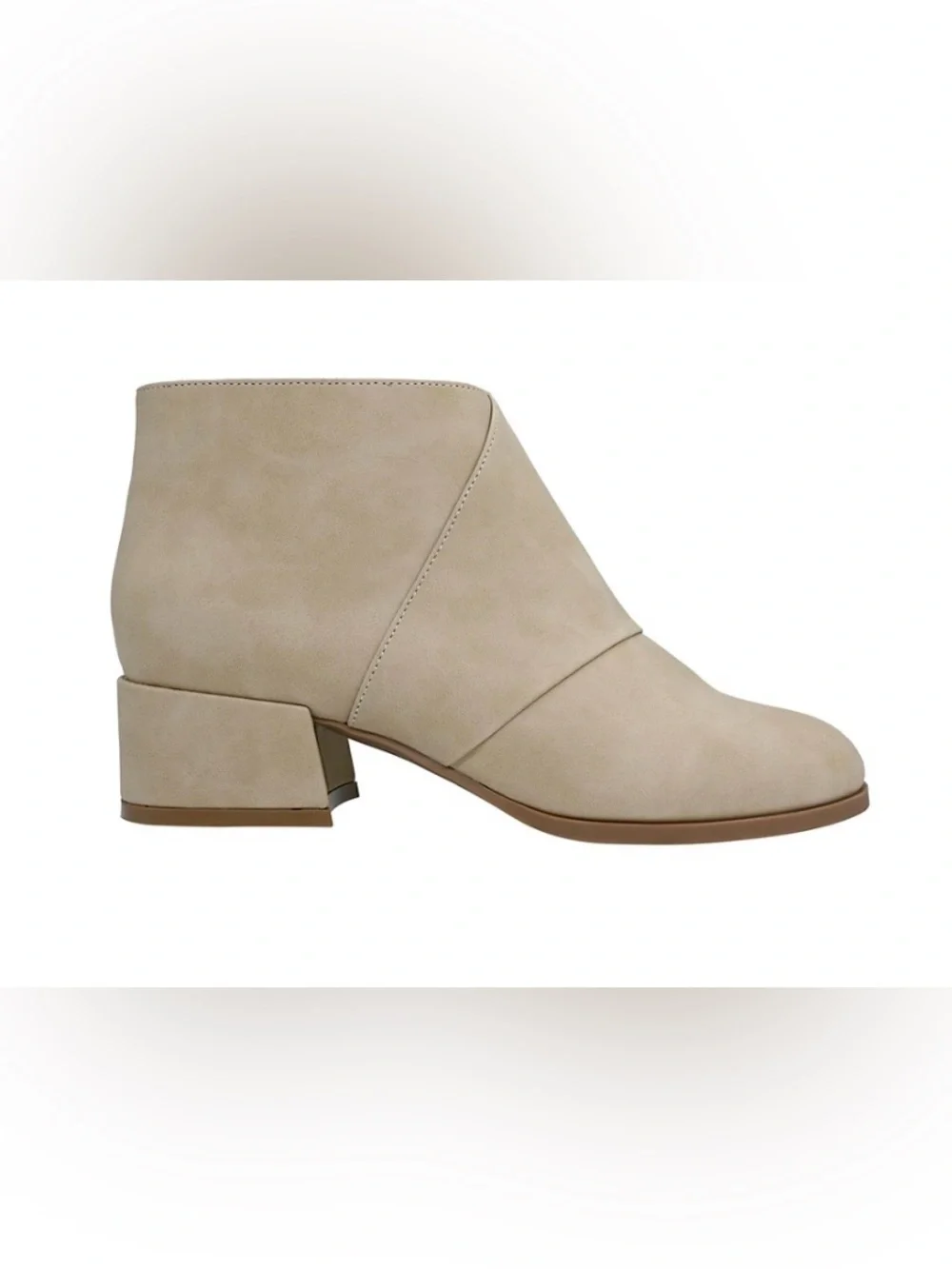 KIM ROGERS Elaine Booties Women's Beige Ankle Boots - Low Block Heel NWT- No box